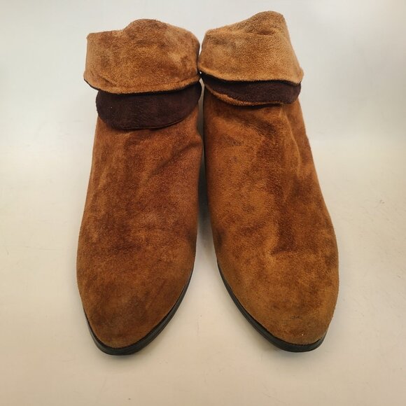 Vtg 80s 90s Impo Brown Ankle Slouch Boots 8 Boho Retro Robin Hood - Picture 4 of 16